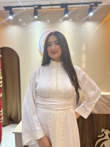 Caftan Blanc Perlé