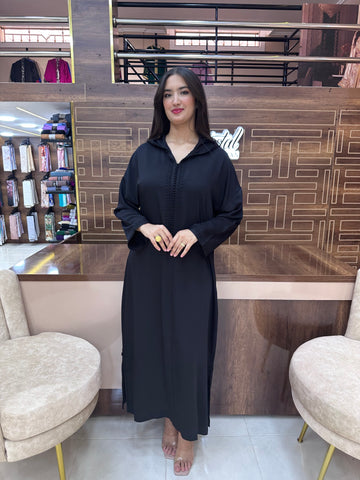 Caftan marocain simple – Noir minuit