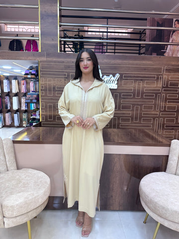 Caftan marocain simple – Beige sable