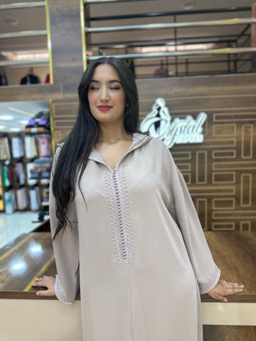 Caftan marocain simple – Taupe chaud