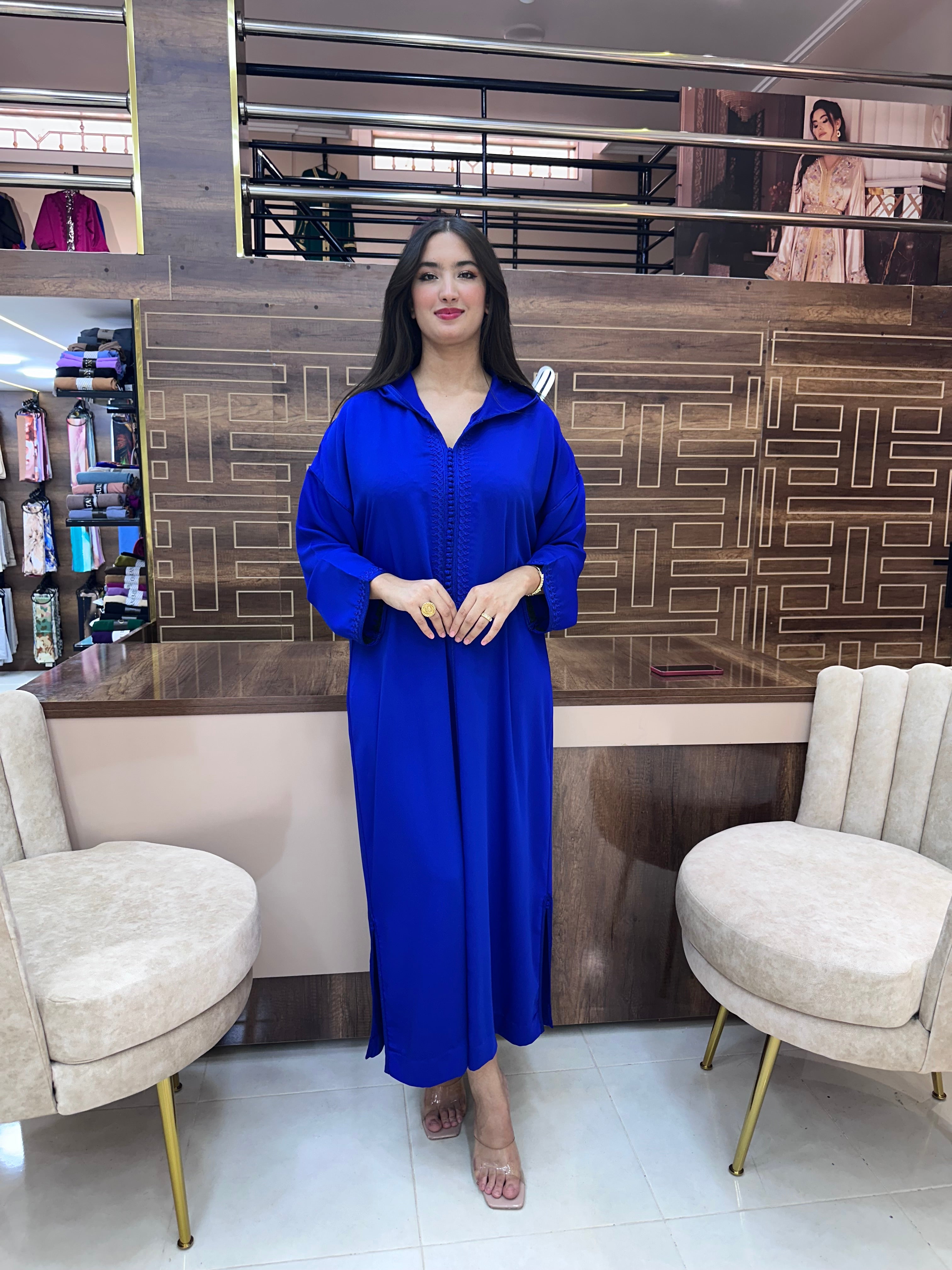 Caftan marocain simple – Bleu roi