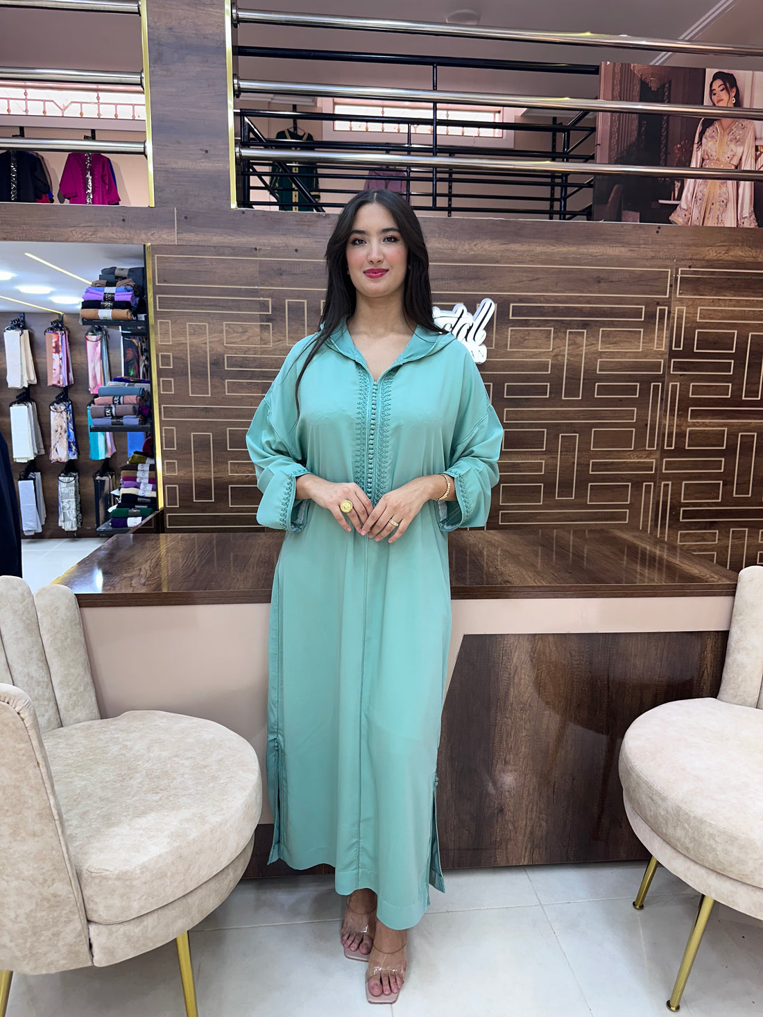 Caftan marocain simple – Aqua Mist