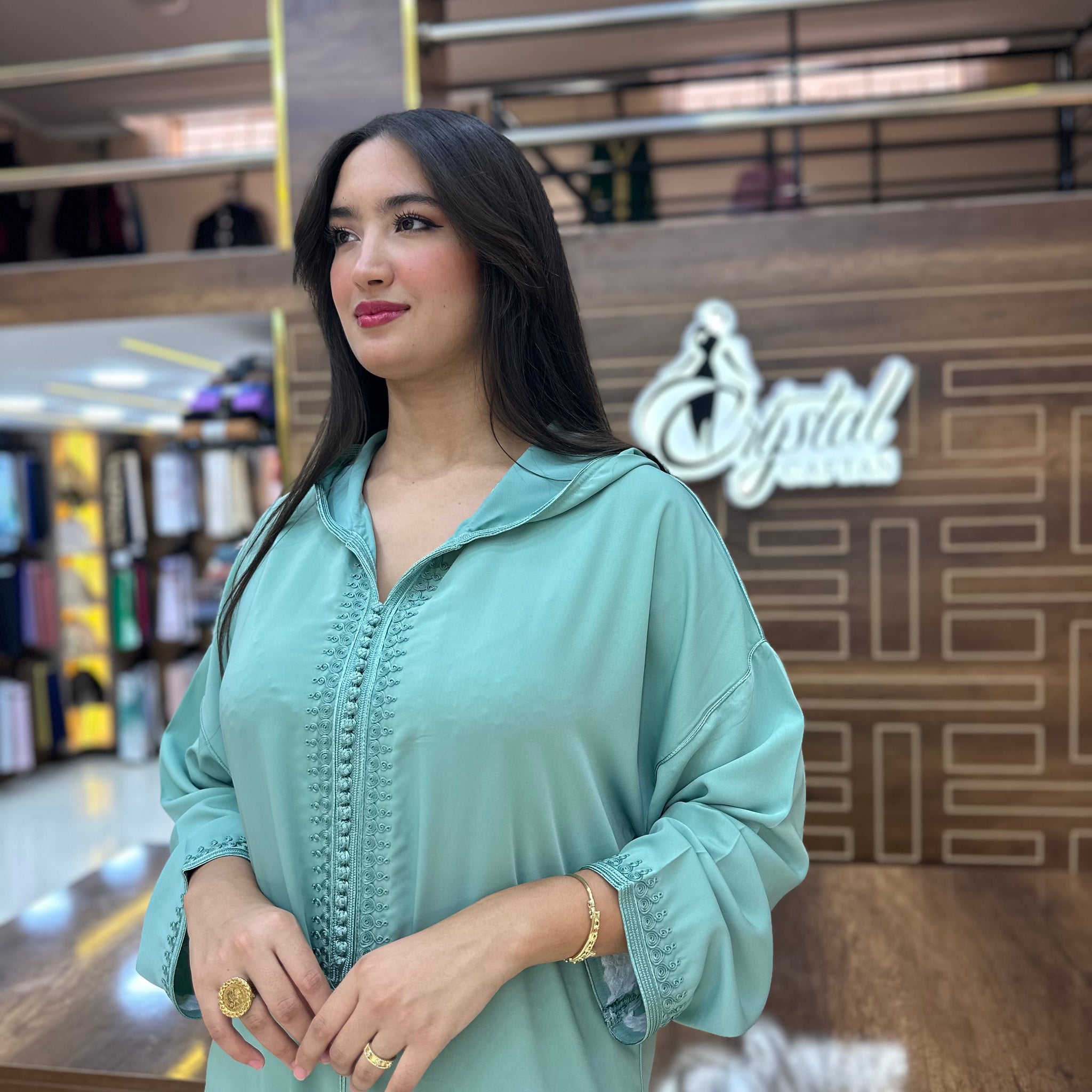 Caftan marocain simple – Aqua Mist
