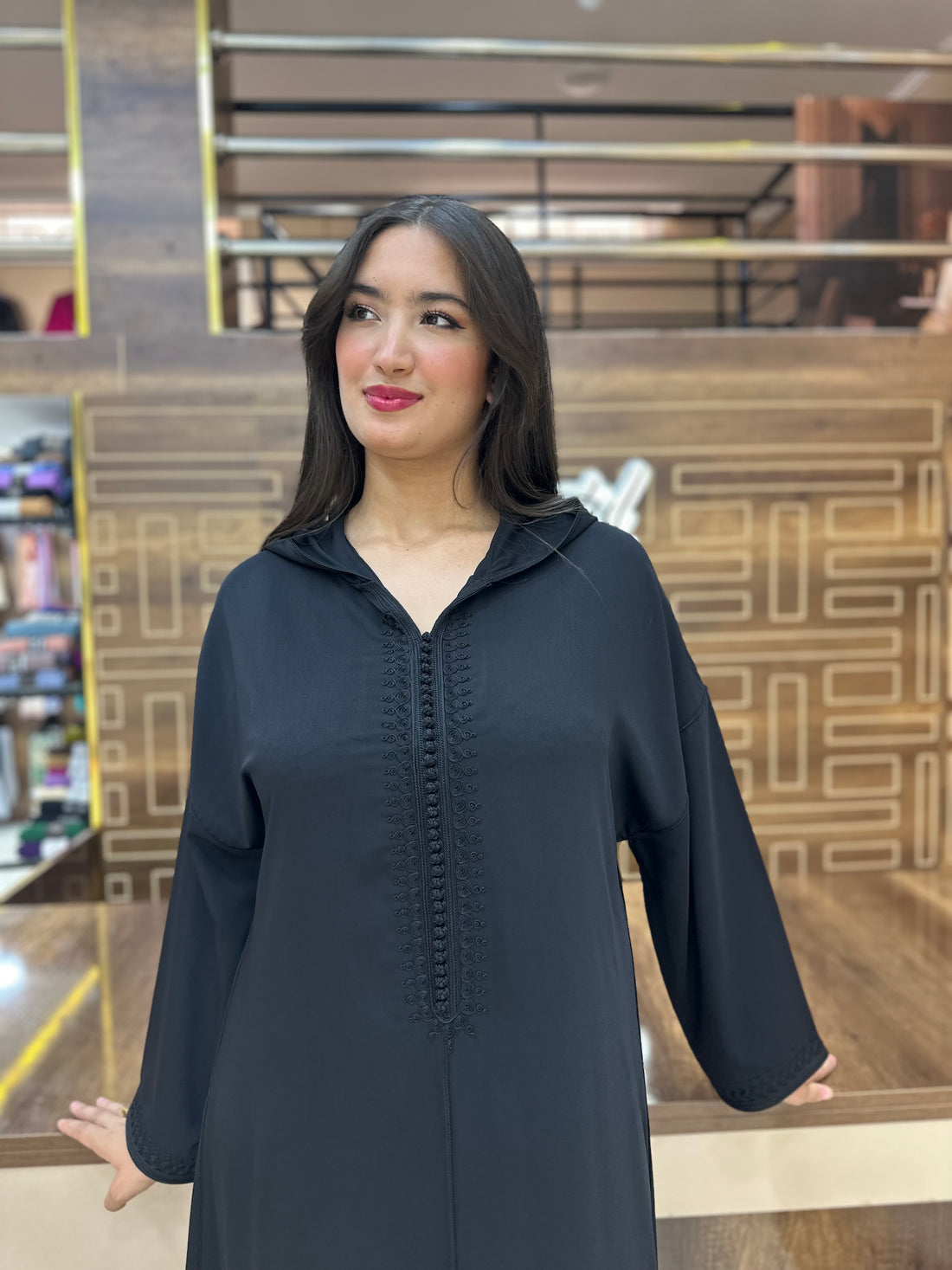 Caftan marocain simple – Noir minuit