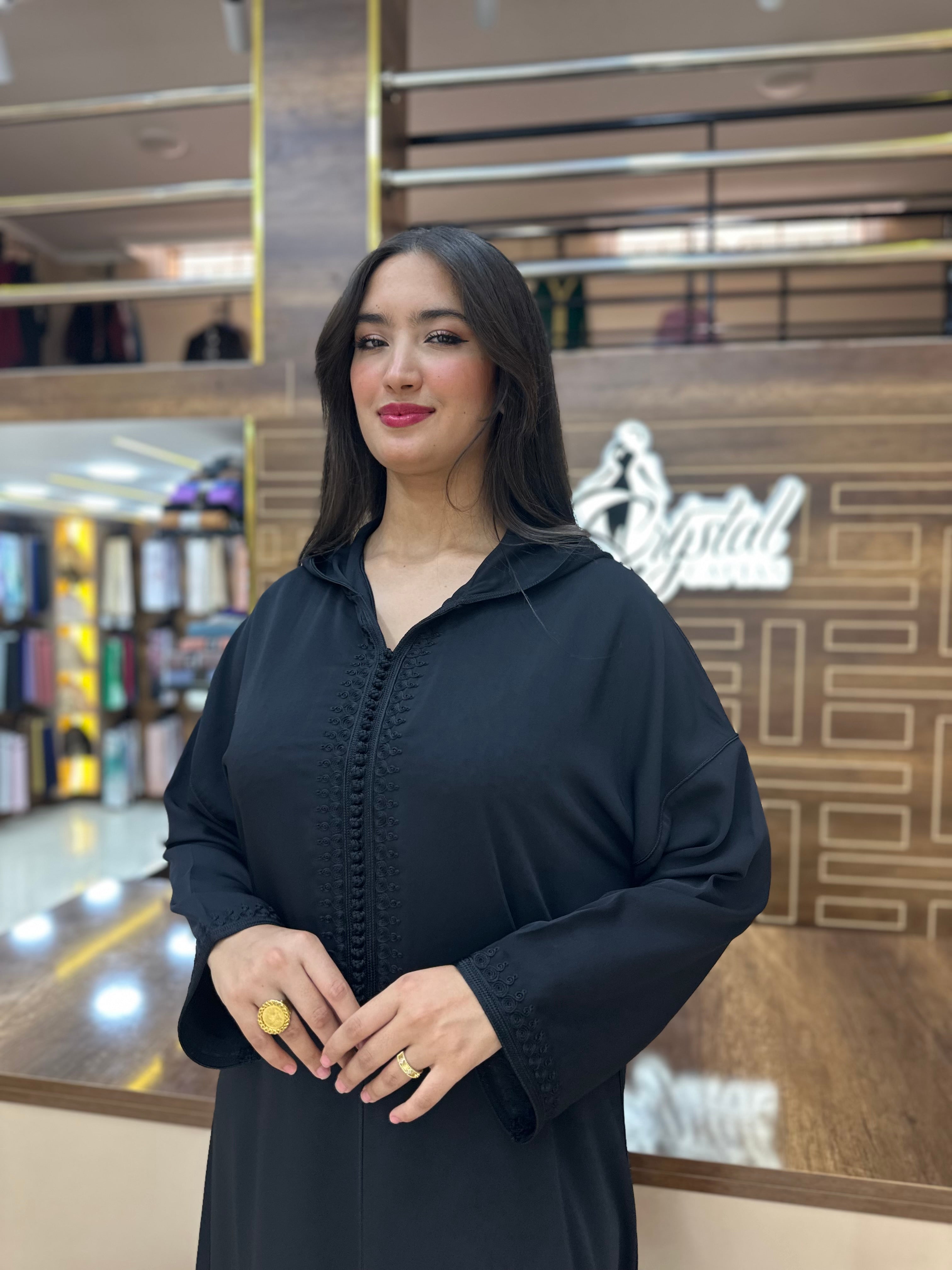 Caftan marocain simple – Noir minuit