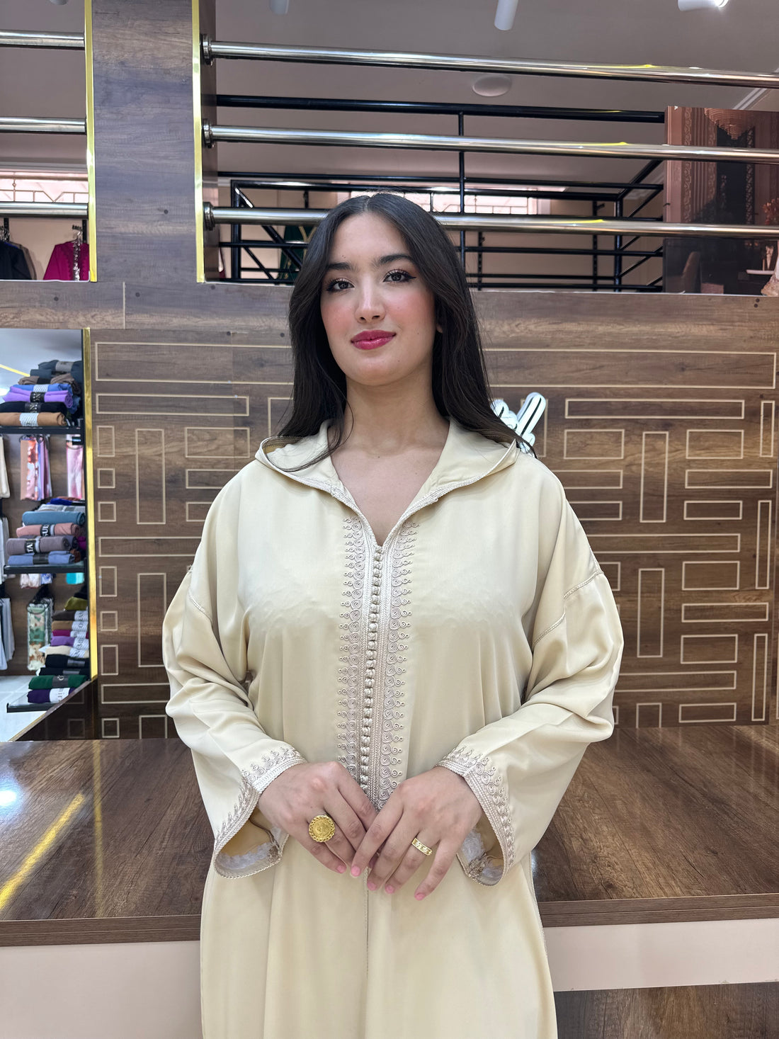 Caftan marocain simple – Beige sable