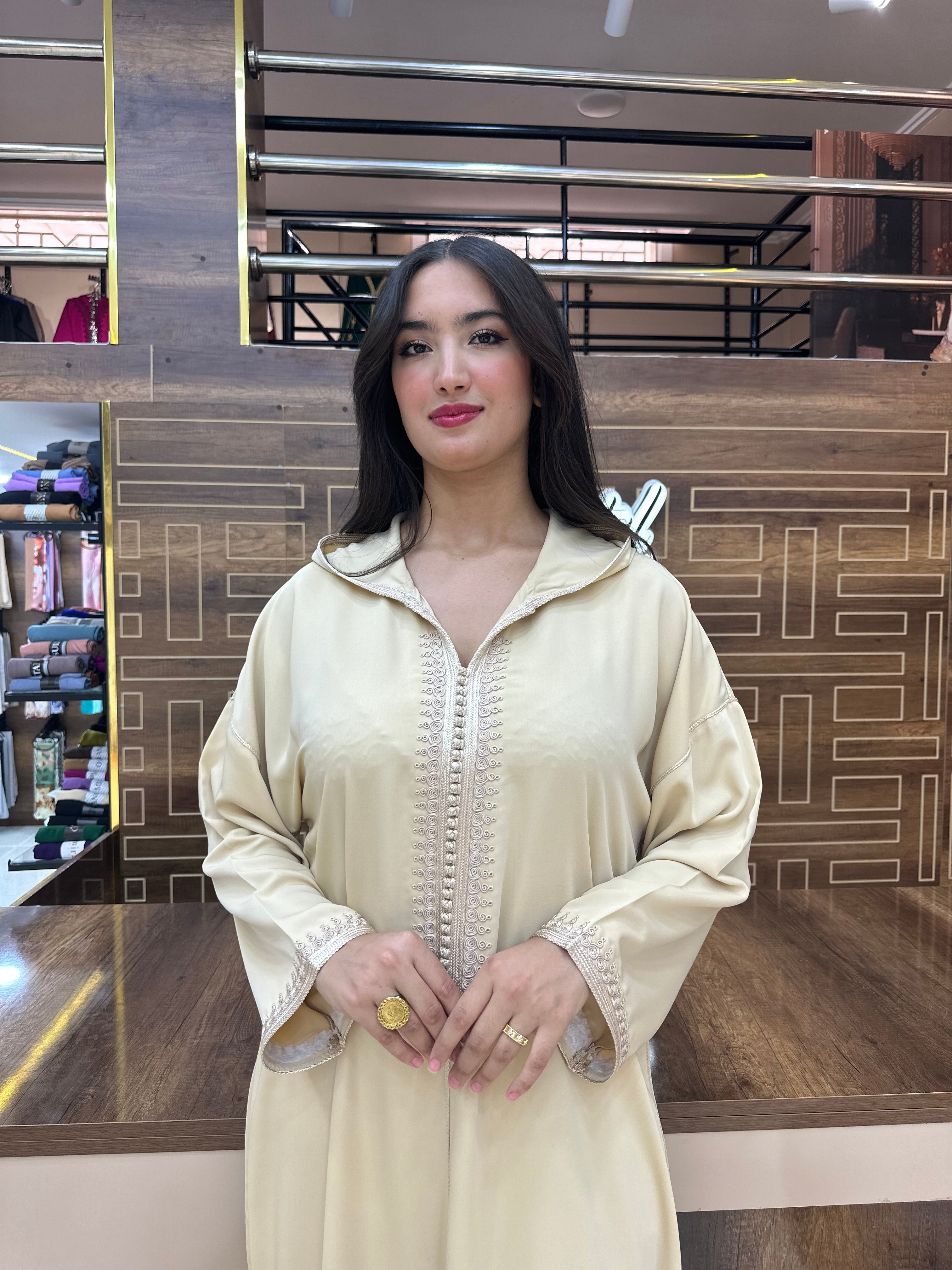 Caftan marocain simple – Beige sable