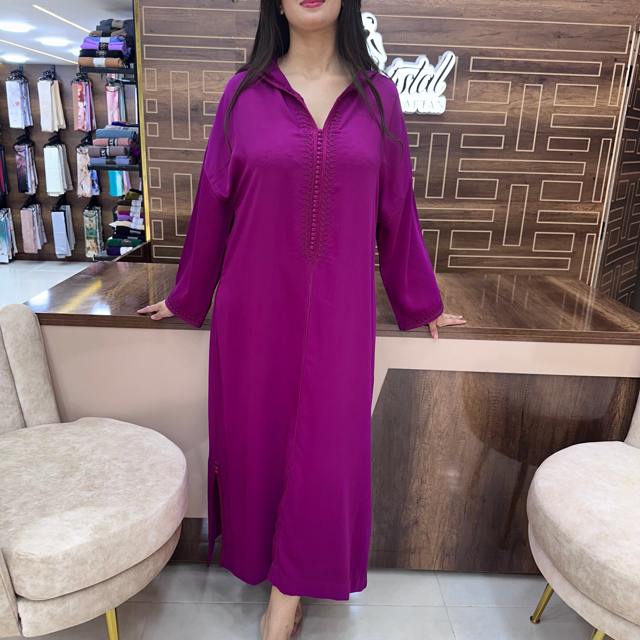 Caftan marocain simple – Royal Plum